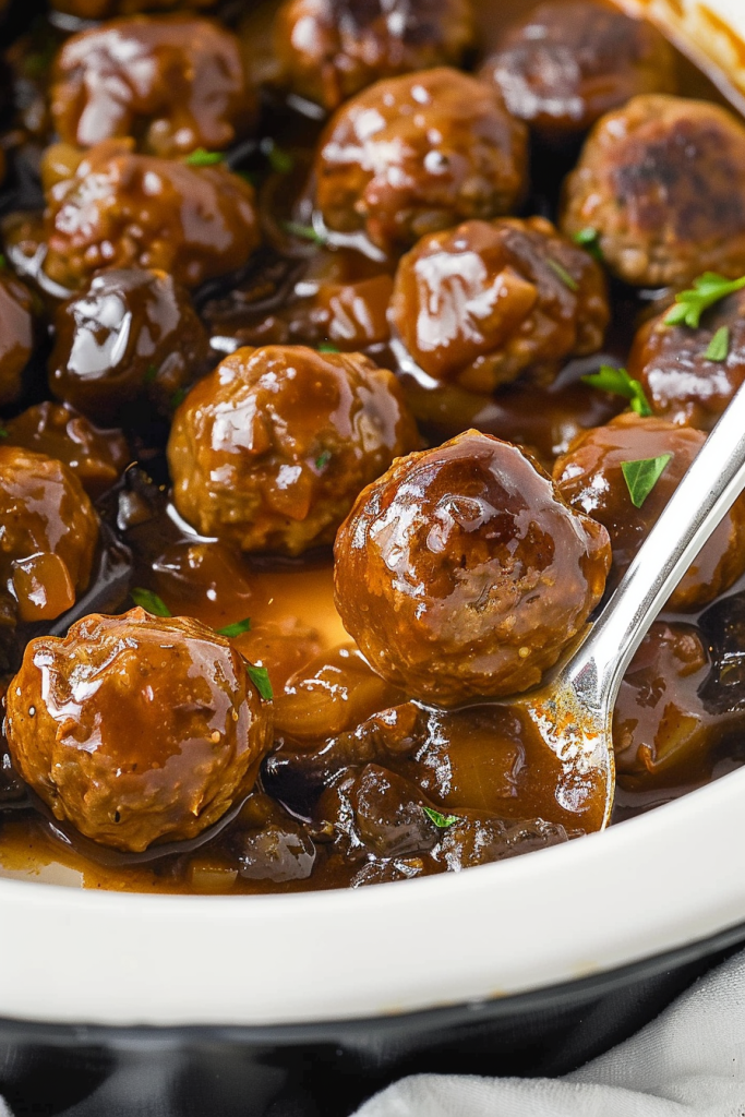 Slow Cooker Salisbury Steak Meatballs Recipe