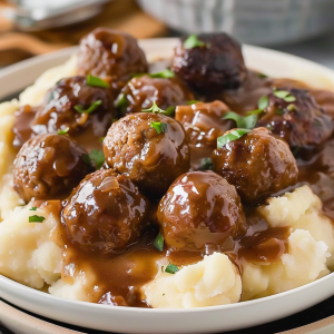 Slow Cooker Salisbury Steak Meatballs Recipe