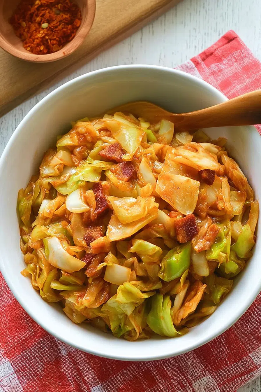 Hearty skillet dish with sautéed vegetables and crispy bits throughout.