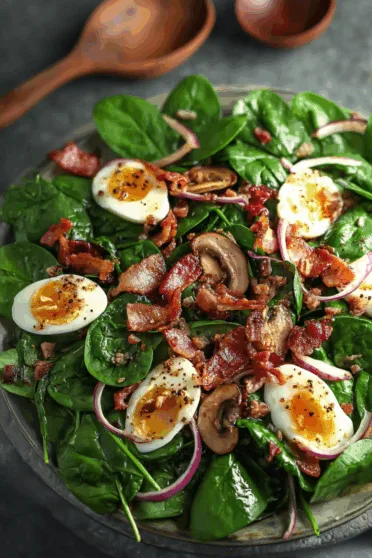 Spinach Salad with Warm Bacon Dressing