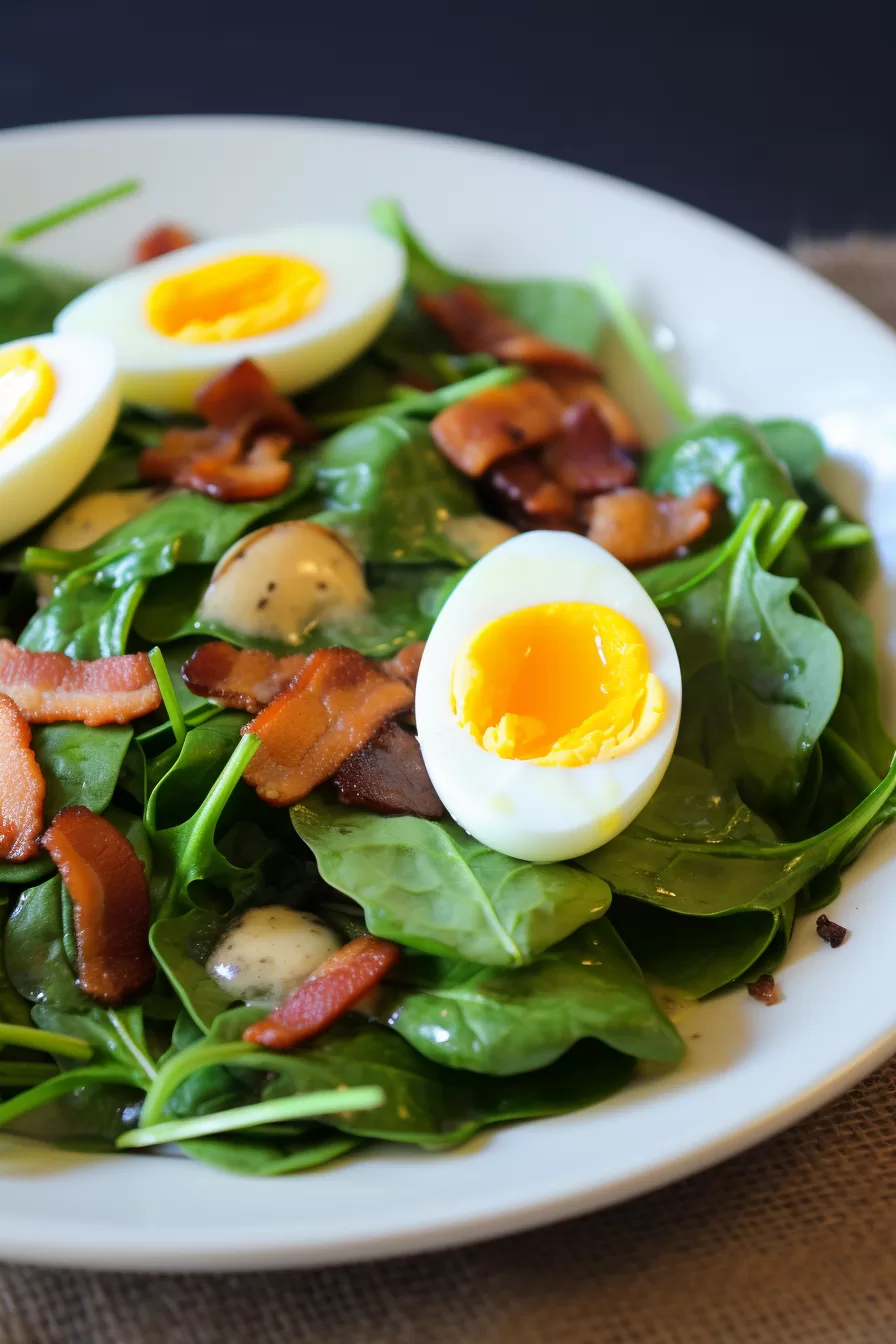 Spinach Salad with Warm Bacon Dressing