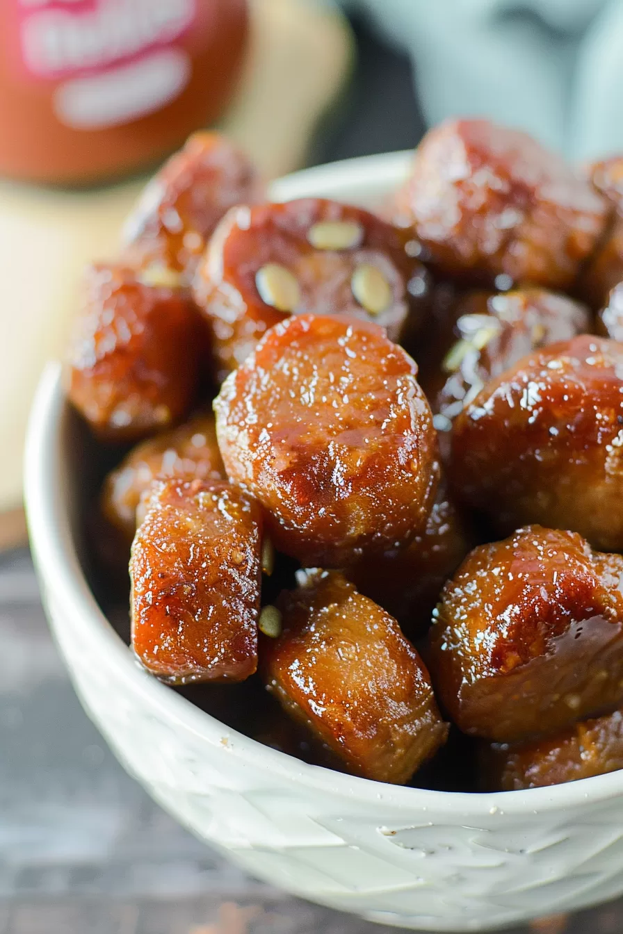 Apple Glazed Kielbasa Bites