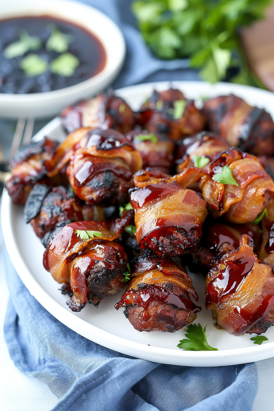 BBQ Bacon Wrapped Meatballs