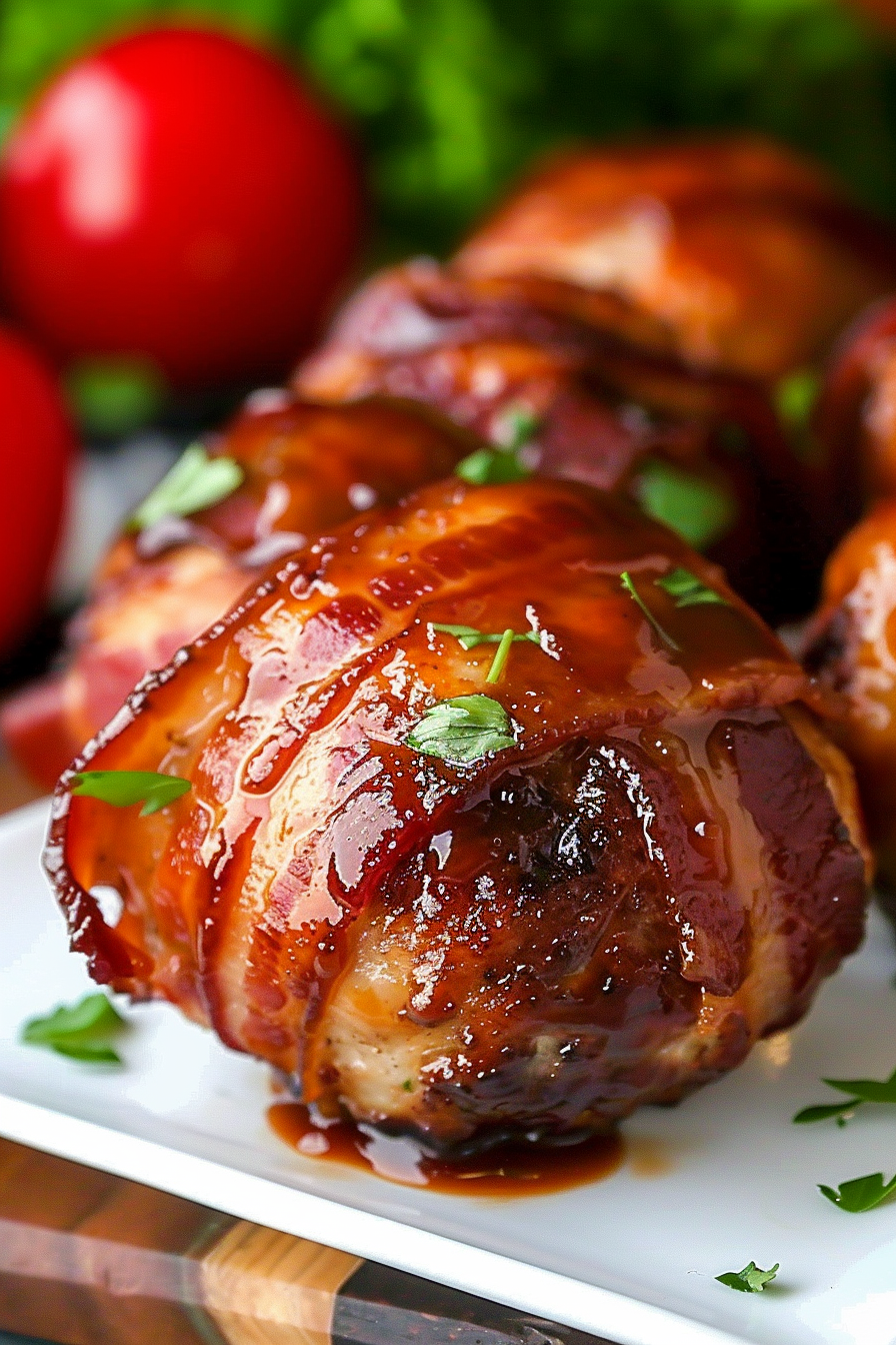 BBQ Bacon Wrapped Meatballs