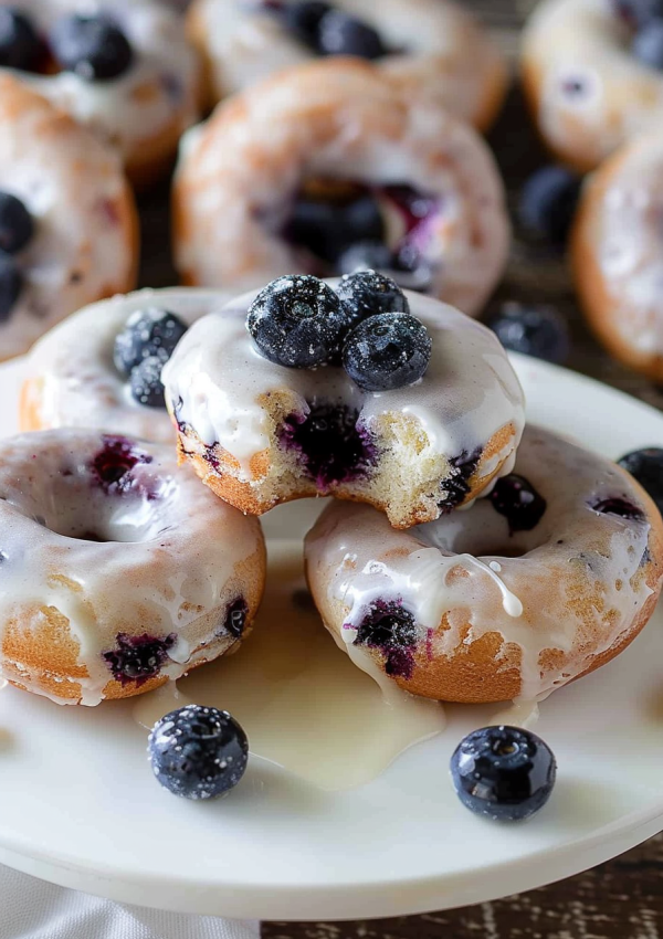 Bursting Blueberry Glaze Donuts