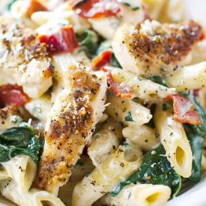 Chicken Bacon Spinach Penne Pasta