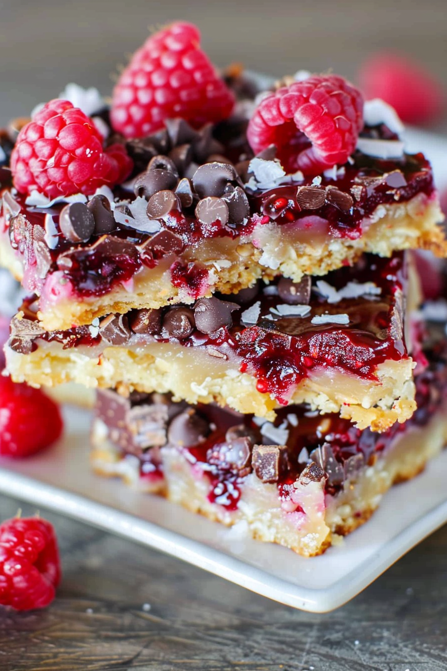 Chocolate Raspberry Magic Bars