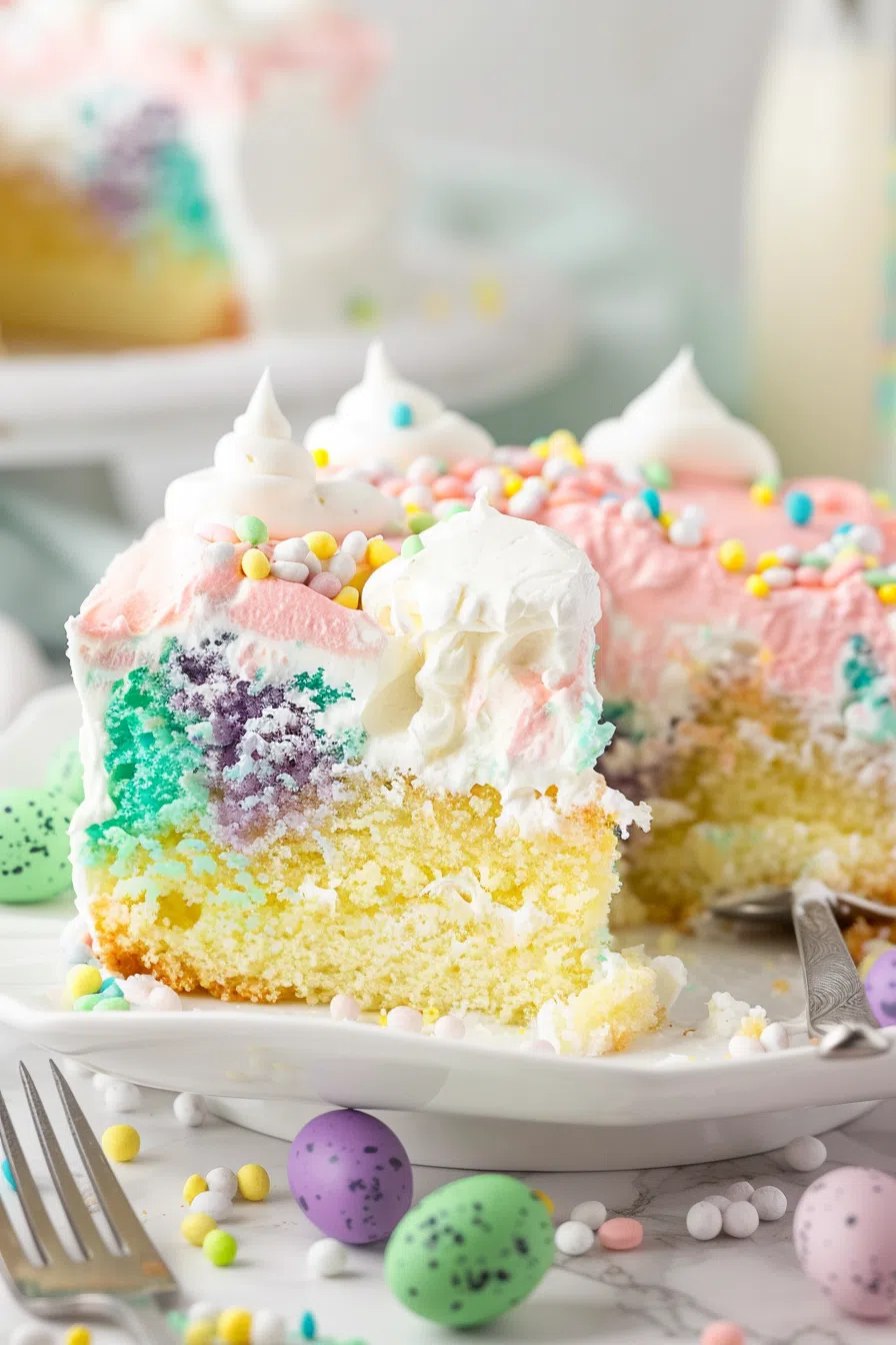 Colorful Easter Poke Cake