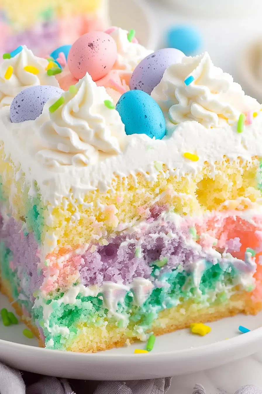 Colorful Easter Poke Cake