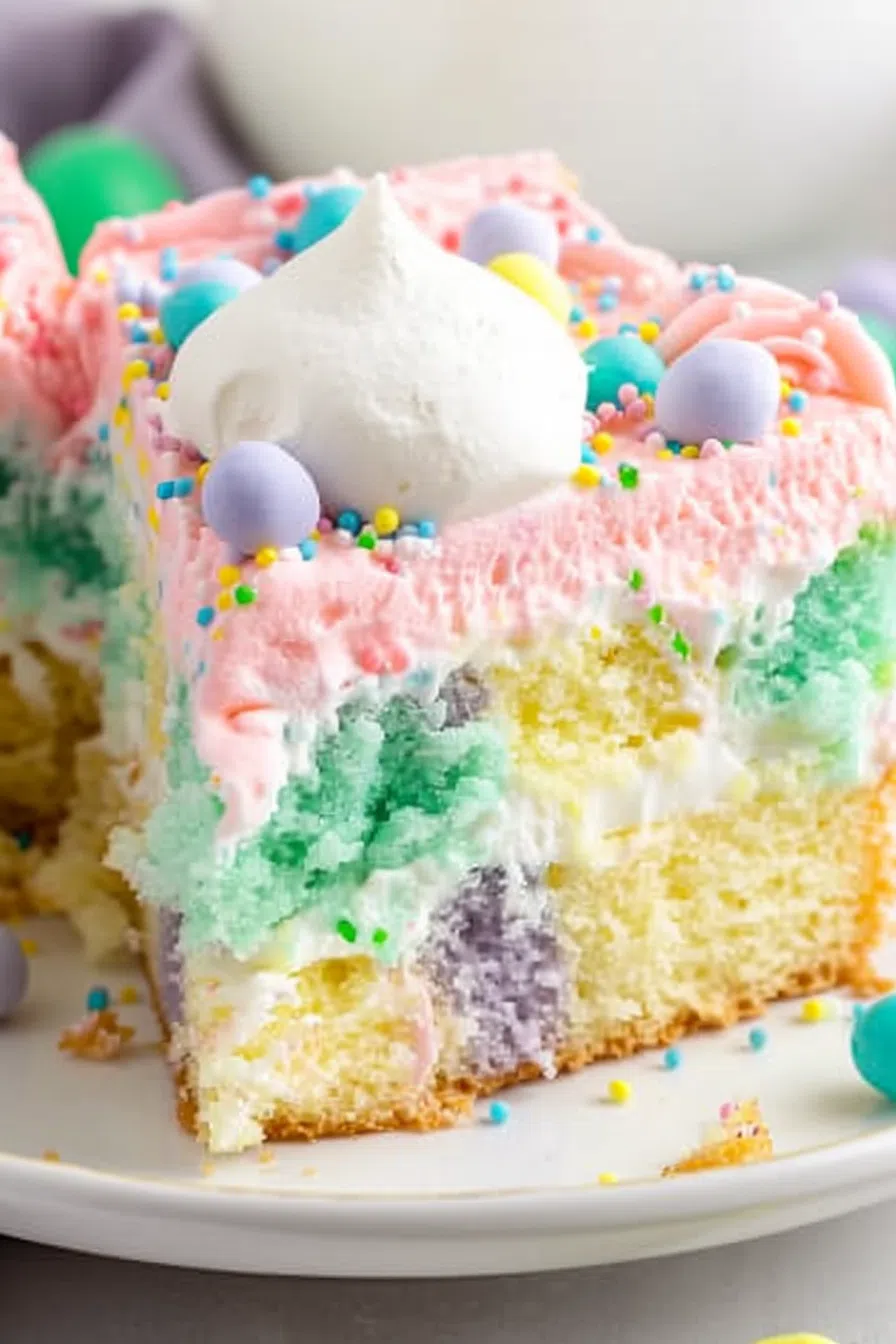 Colorful Easter Poke Cake