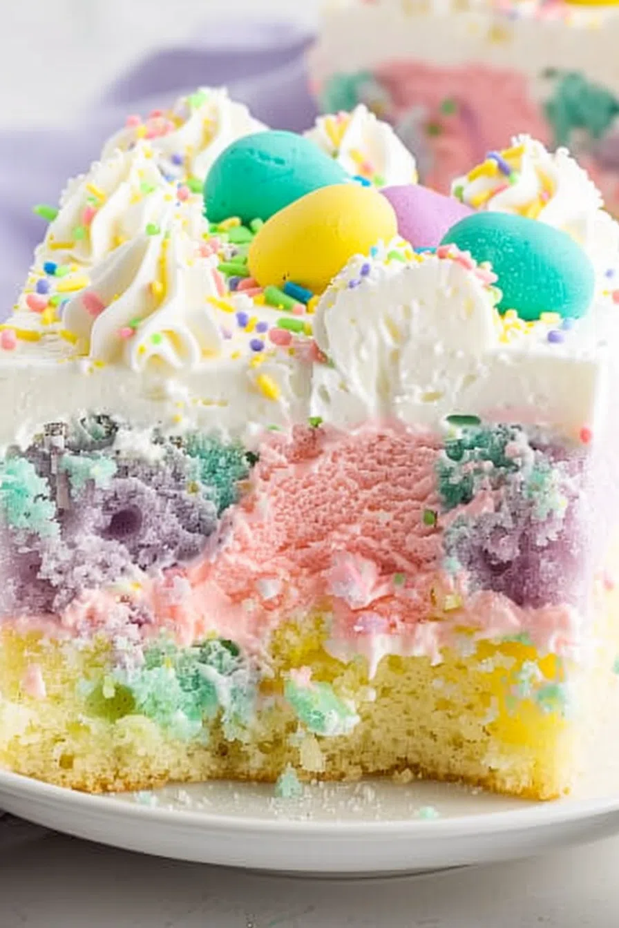 Colorful Easter Poke Cake