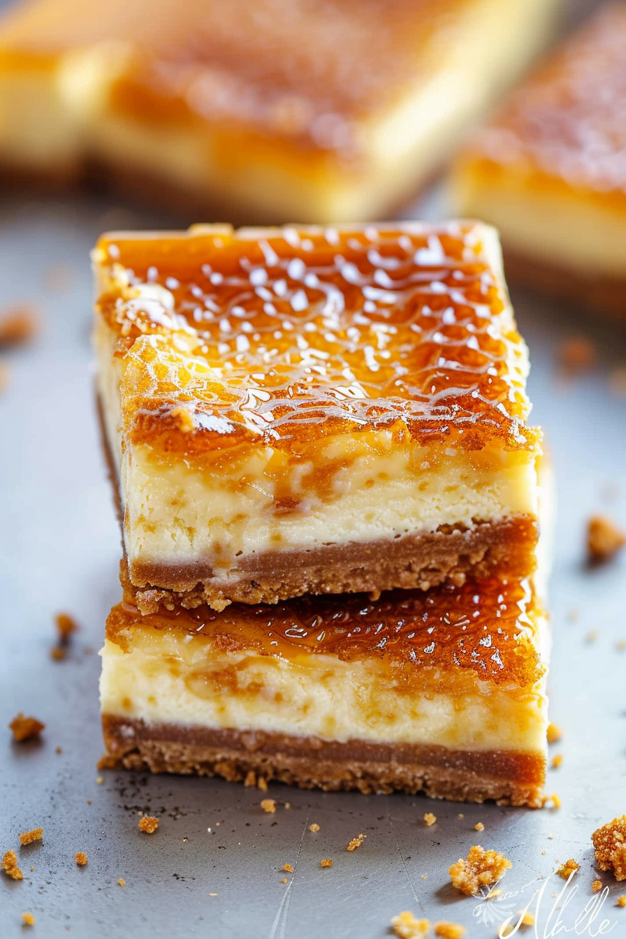 Crème Brûlée Cheesecake Bars with a Crunch