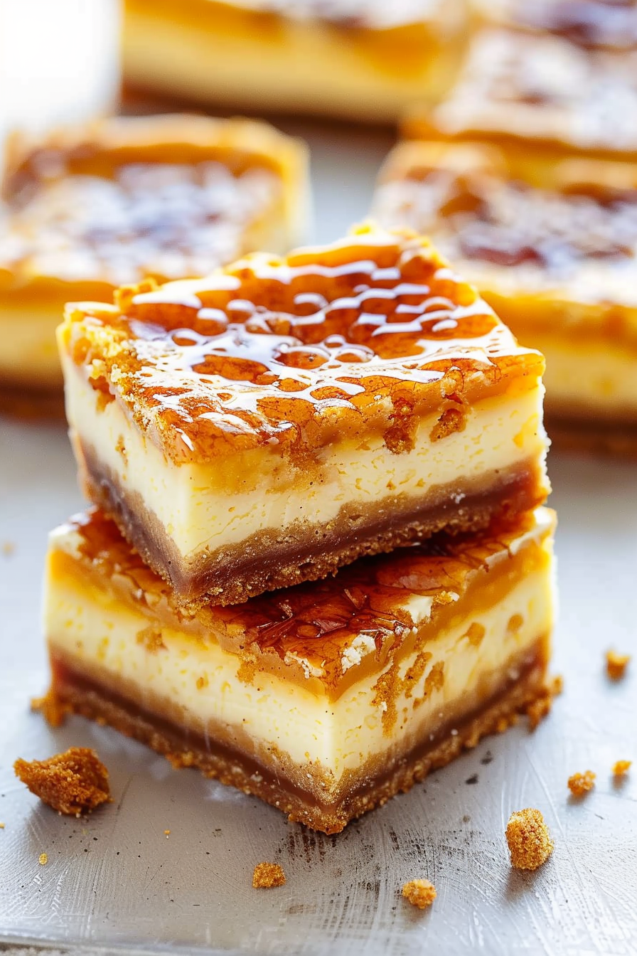 Crème Brûlée Cheesecake Bars with a Crunch