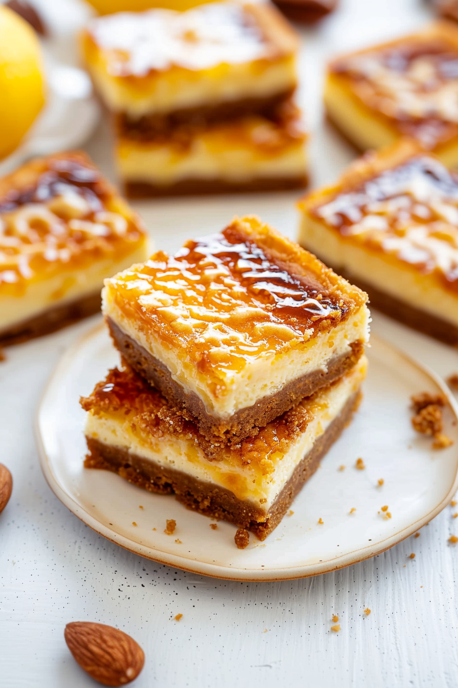 Crème Brûlée Cheesecake Bars with a Crunch