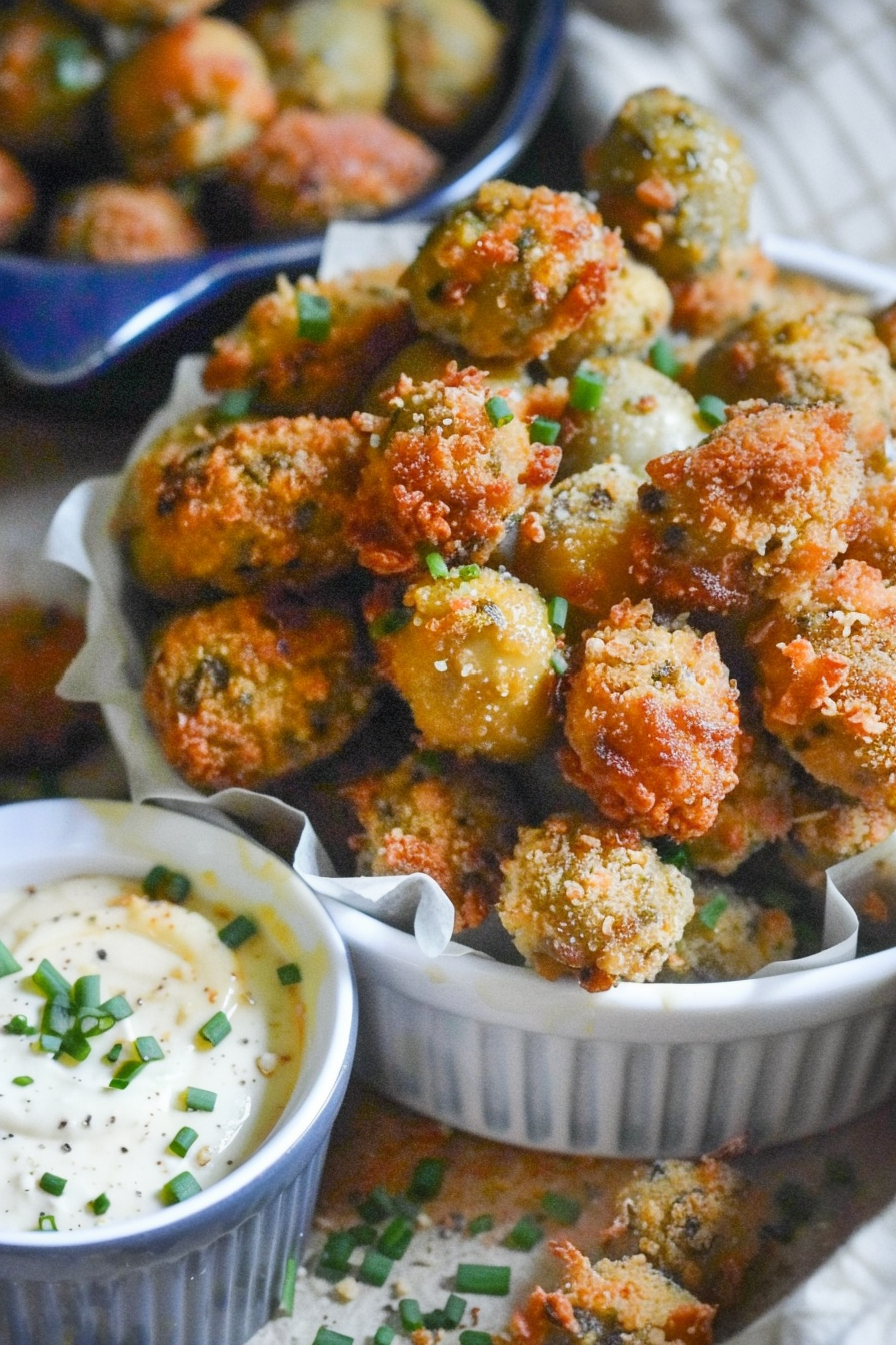 Golden Fried Olives & Creamy Aioli