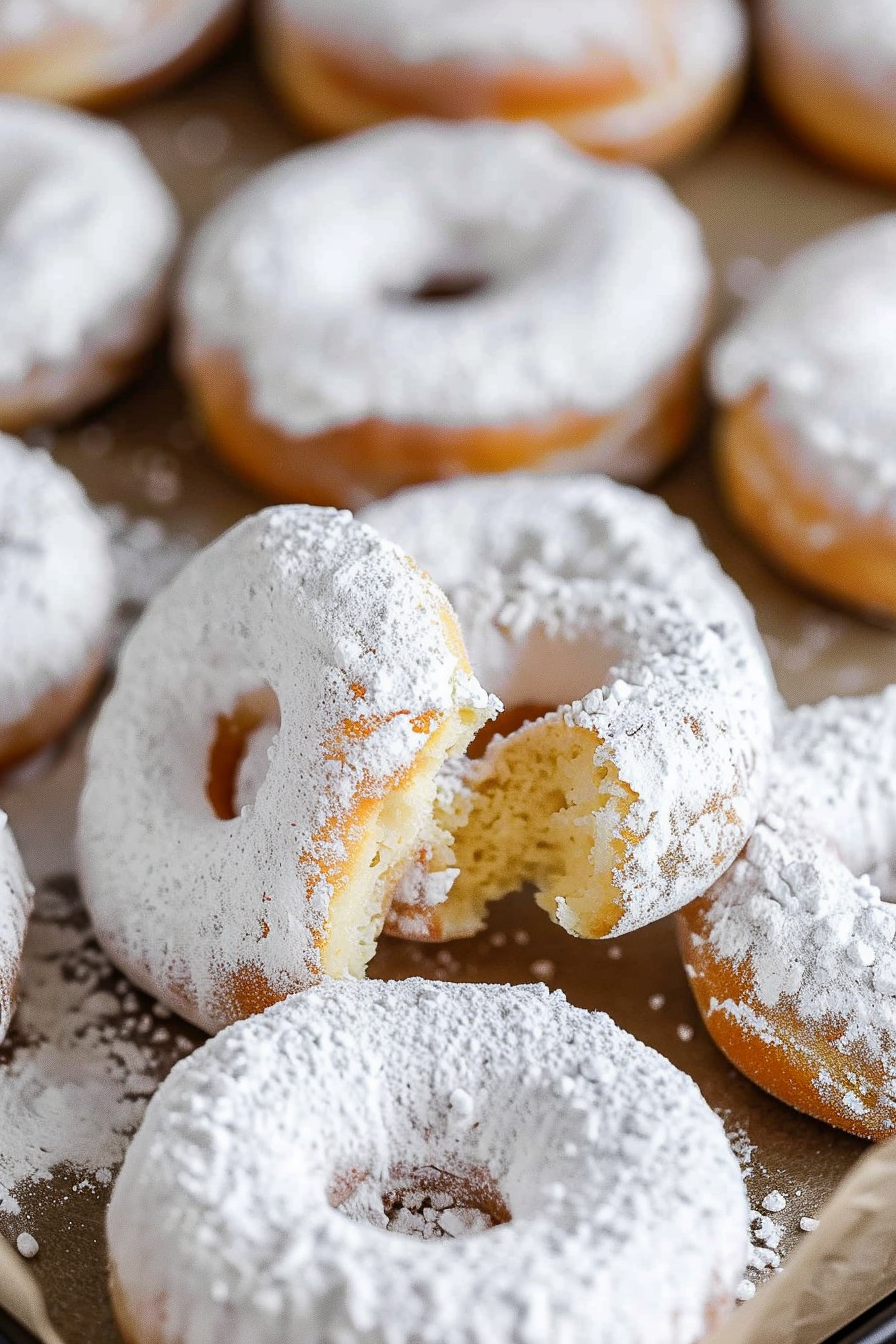 Homemade Powdered Sugar Donuts