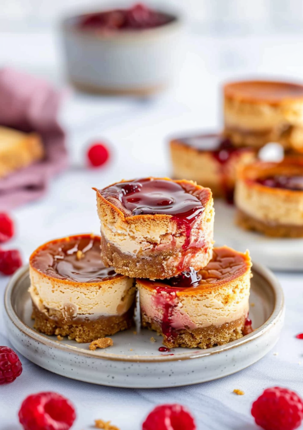 Peanut Butter & Jelly Cheesecake Bites