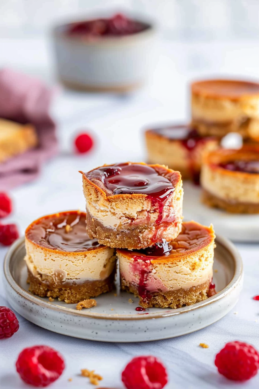 Peanut Butter & Jelly Cheesecake Bites