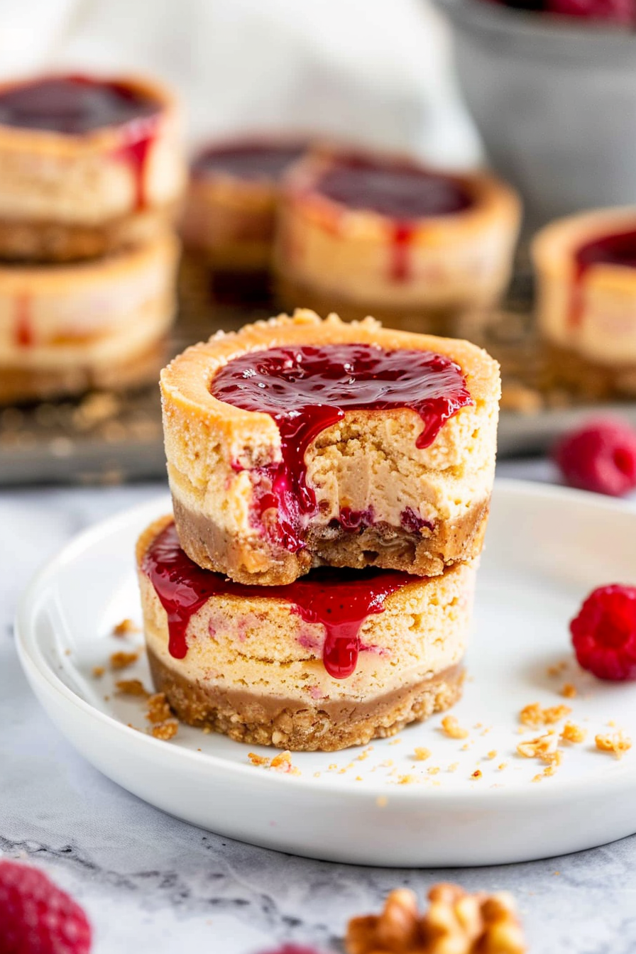 Peanut Butter & Jelly Cheesecake Bites