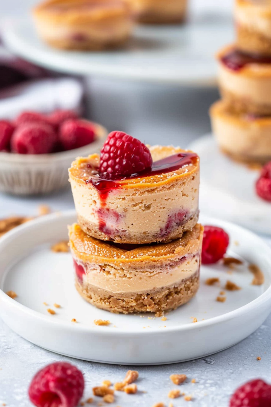 Peanut Butter & Jelly Cheesecake Bites