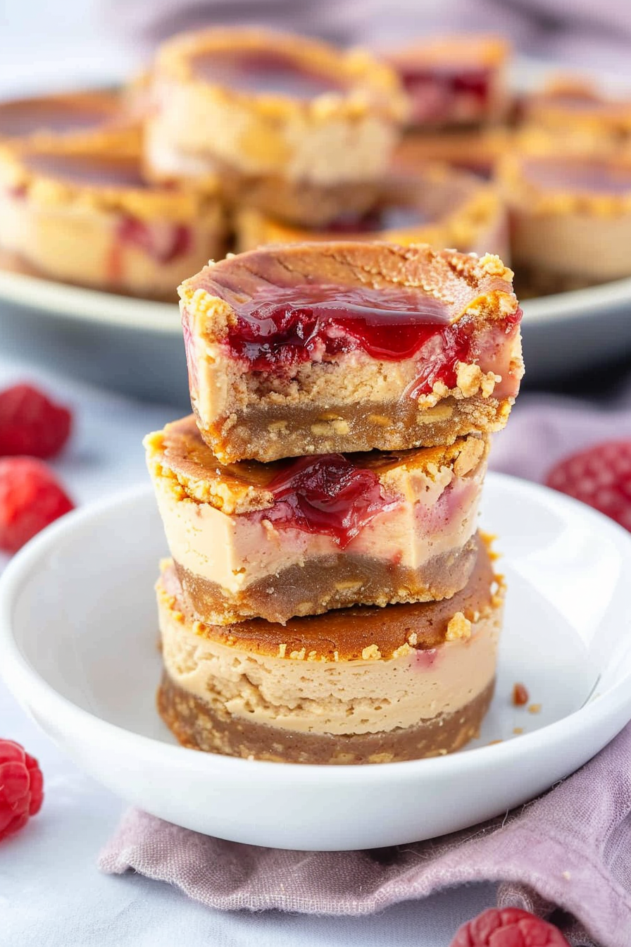 Peanut Butter & Jelly Cheesecake Bites