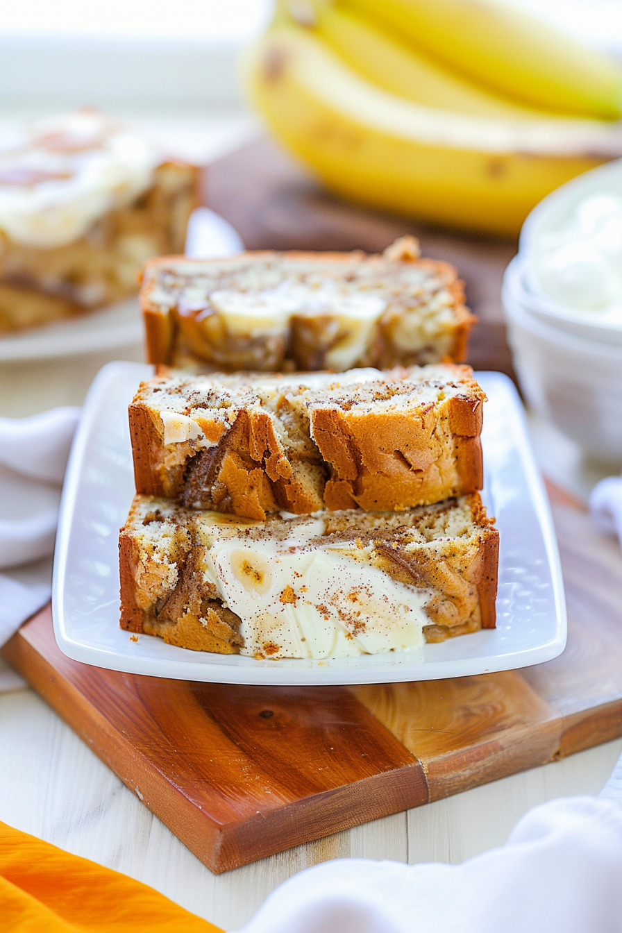 Banana Bread with a Cream Cheese Surprise