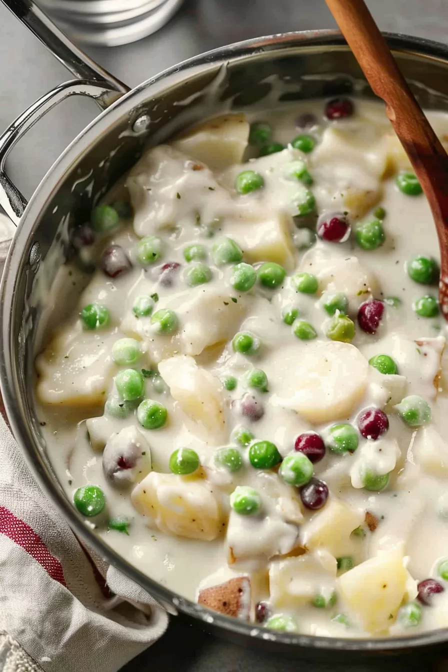 Classic Creamed Potatoes and Peas