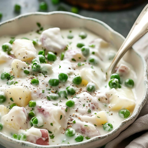 Classic Creamed Potatoes and Peas