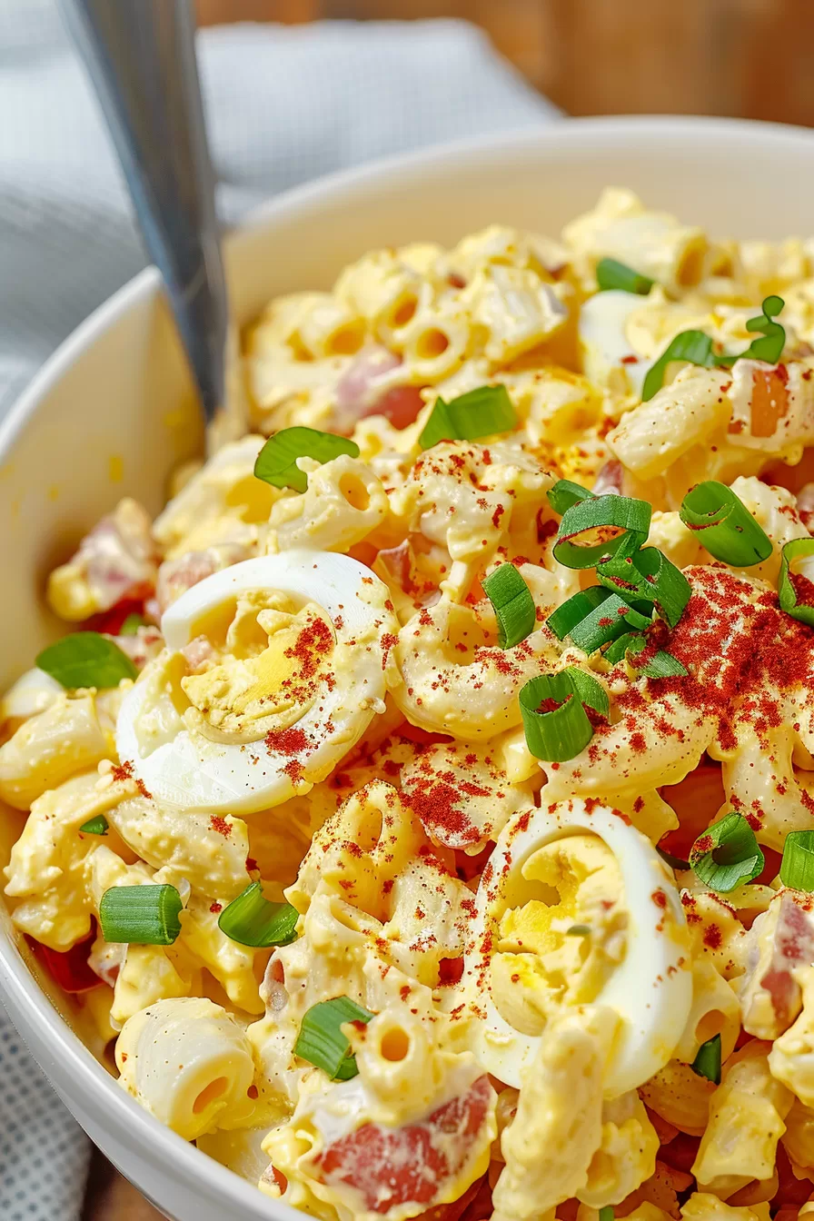 Classic Deviled Egg Twist Pasta Salad