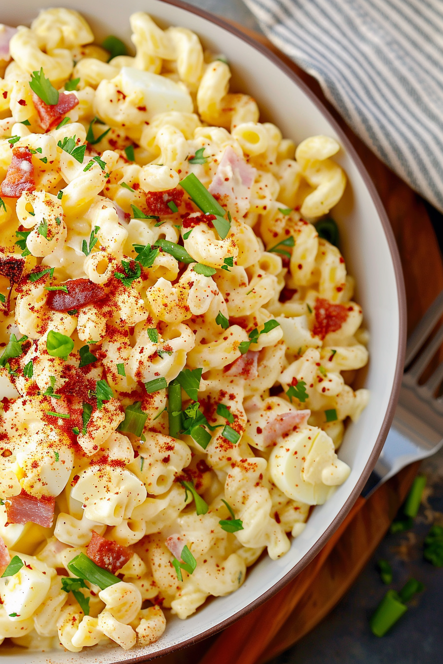 Classic Deviled Egg Twist Pasta Salad