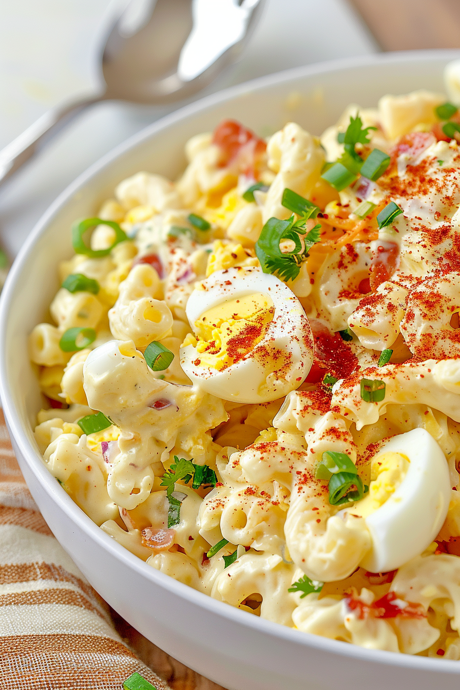 Classic Deviled Egg Twist Pasta Salad