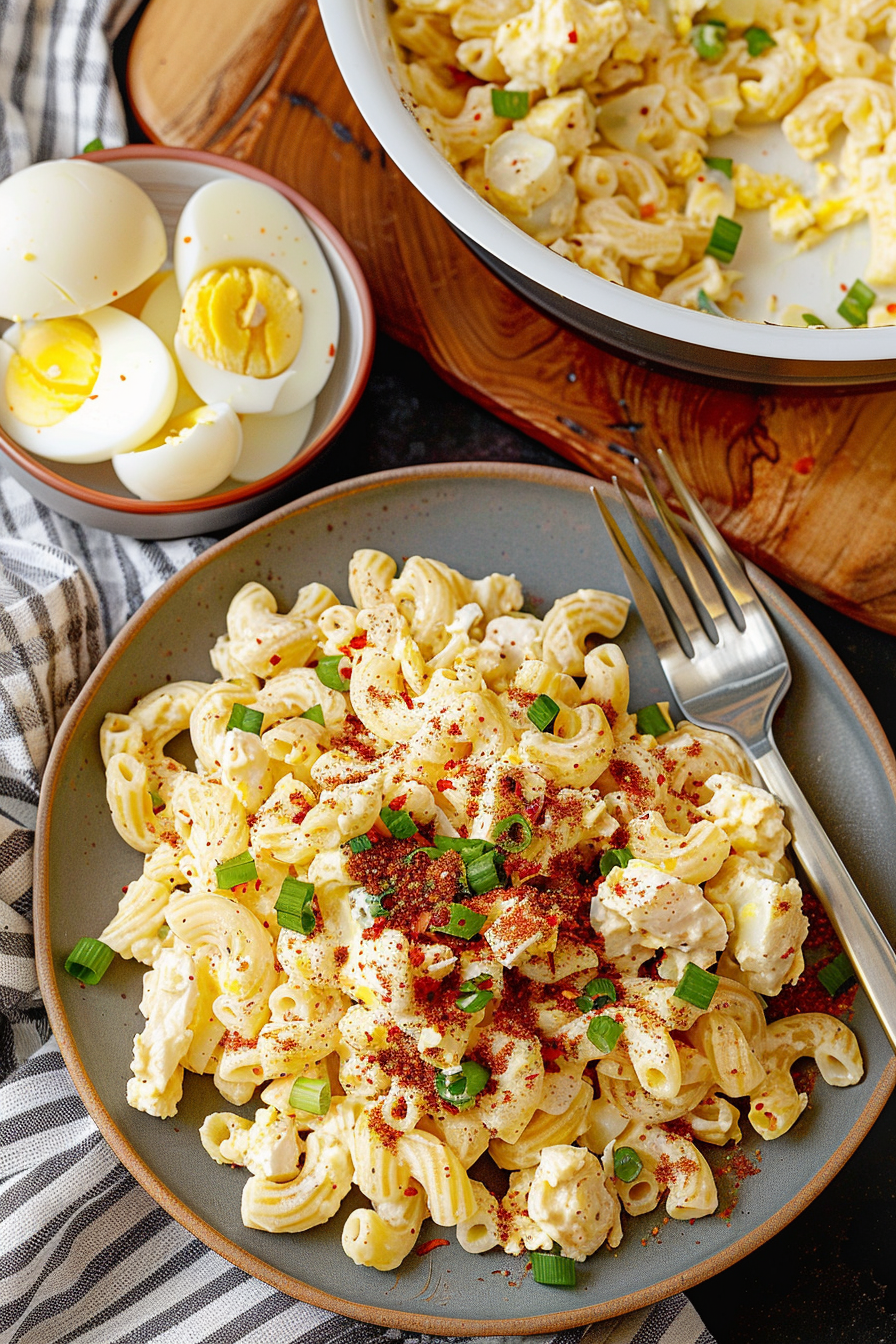 Classic Deviled Egg Twist Pasta Salad