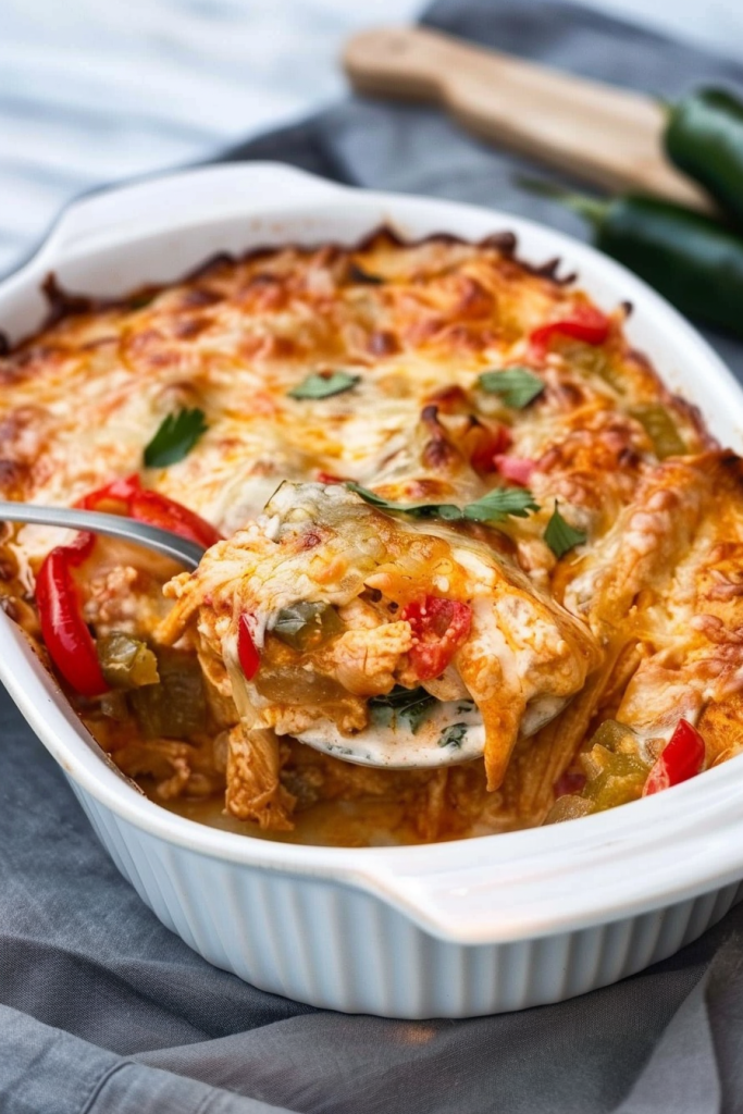 Creamy Chicken Fajita Casserole