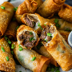 Crispy Cheesesteak Egg Roll Bites