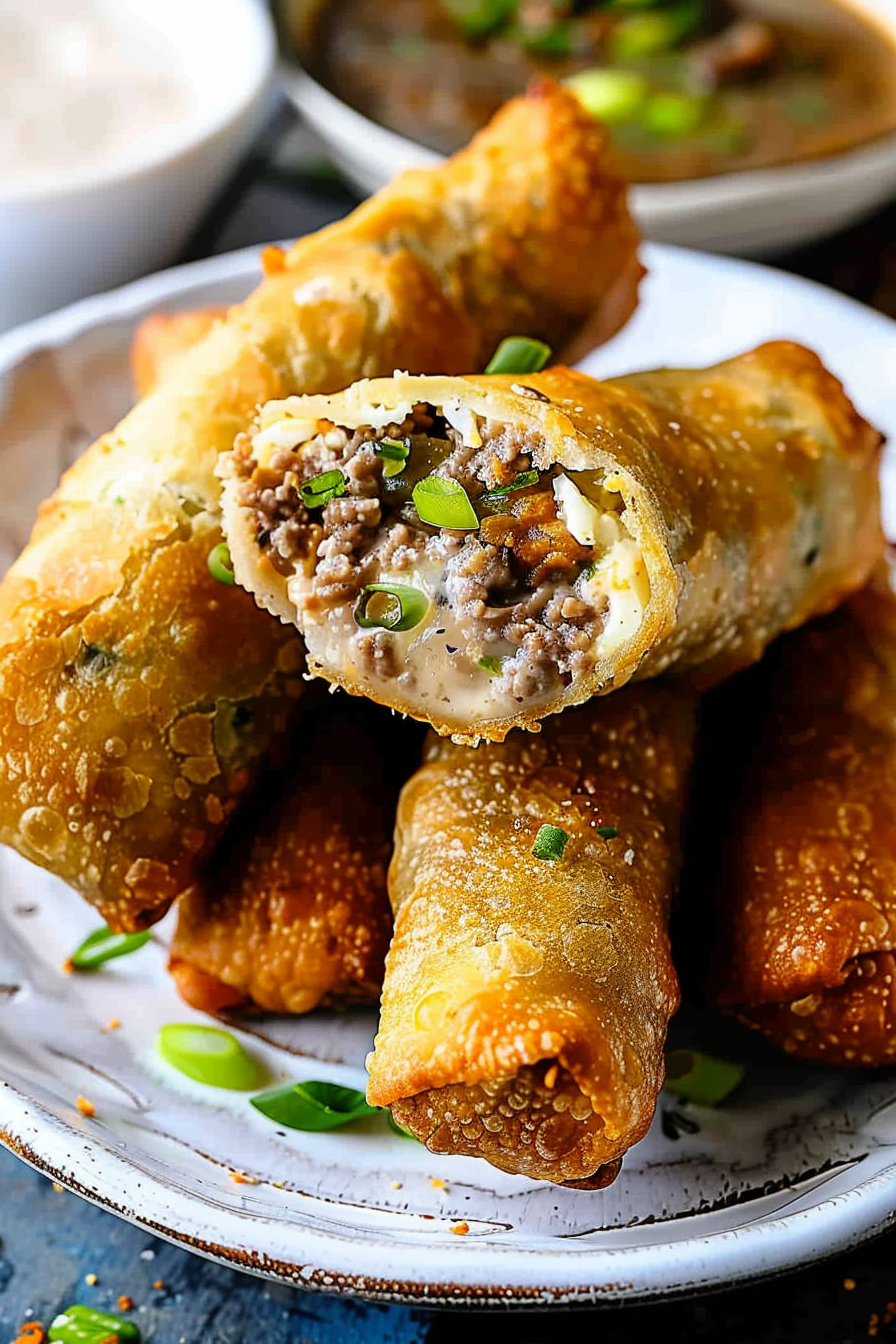 Crispy Philly Cheesesteak Egg Rolls