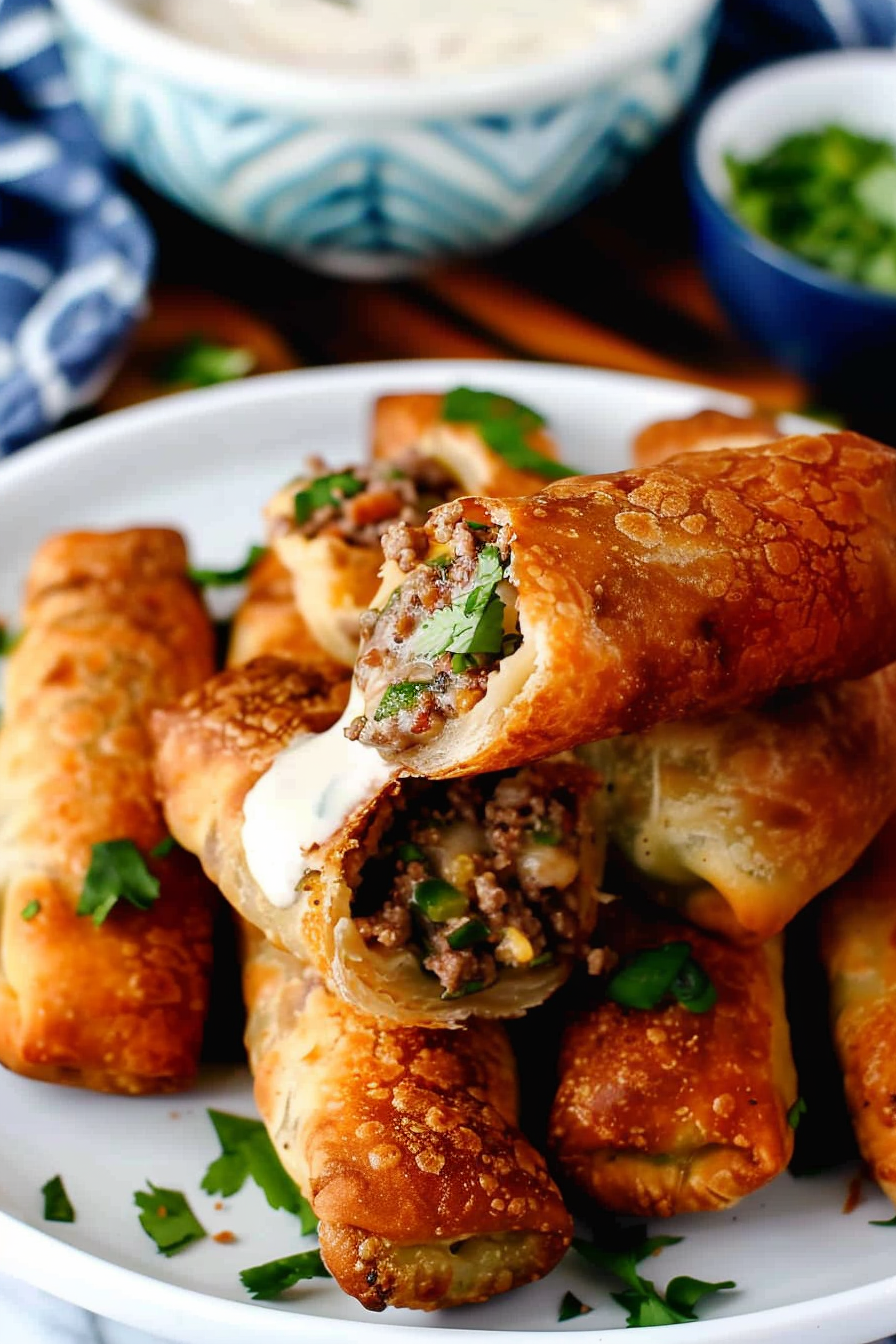 Crispy Philly Cheesesteak Egg Rolls