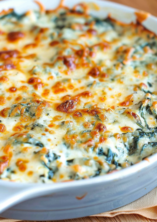 Cheesy Spinach Dip with Pepper Jack