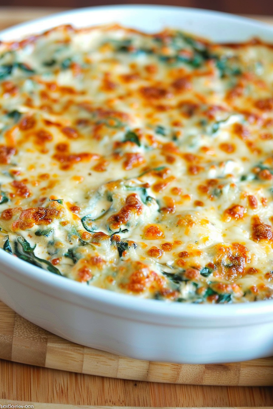 Cheesy Spinach Dip with Pepper Jack