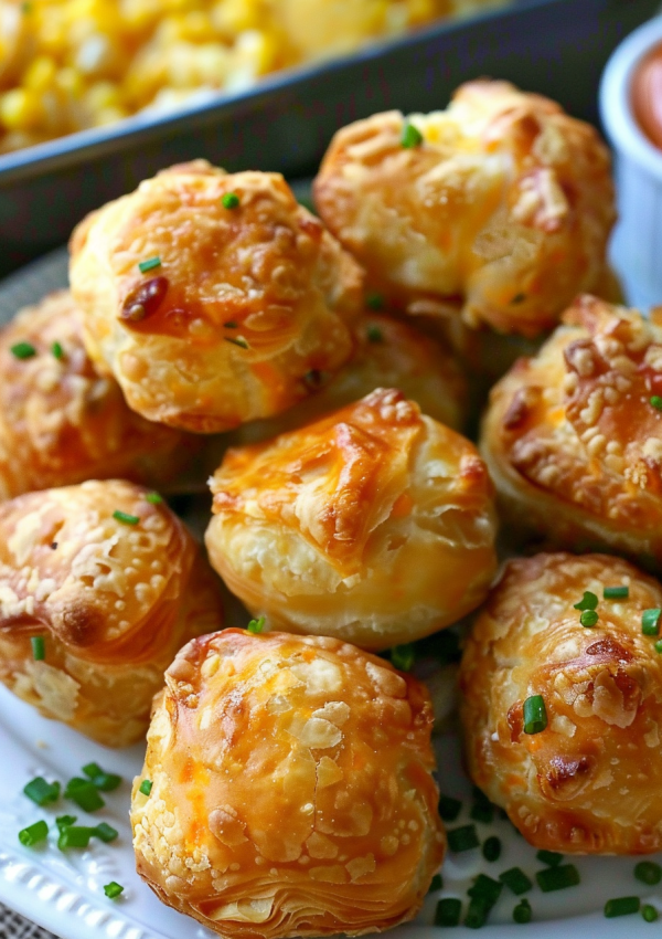 Cheesy Corn Crab Puff Appetizers