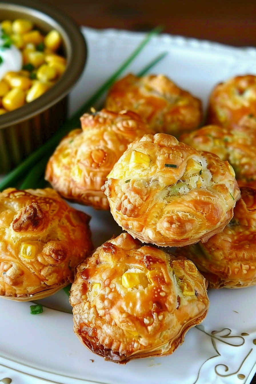 Cheesy Corn Crab Puff Appetizers