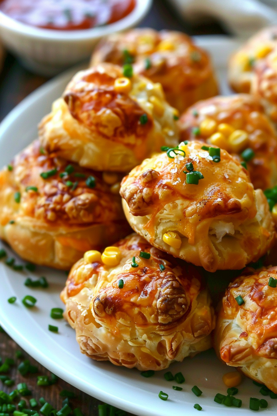 Cheesy Corn Crab Puff Appetizers