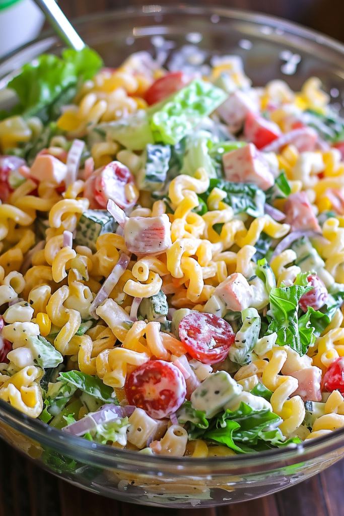 Vibrant Veggie & Pasta Layered Salad