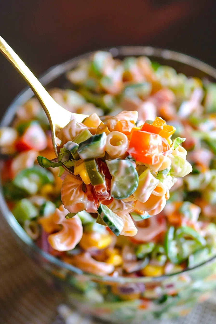 Vibrant Veggie & Pasta Layered Salad