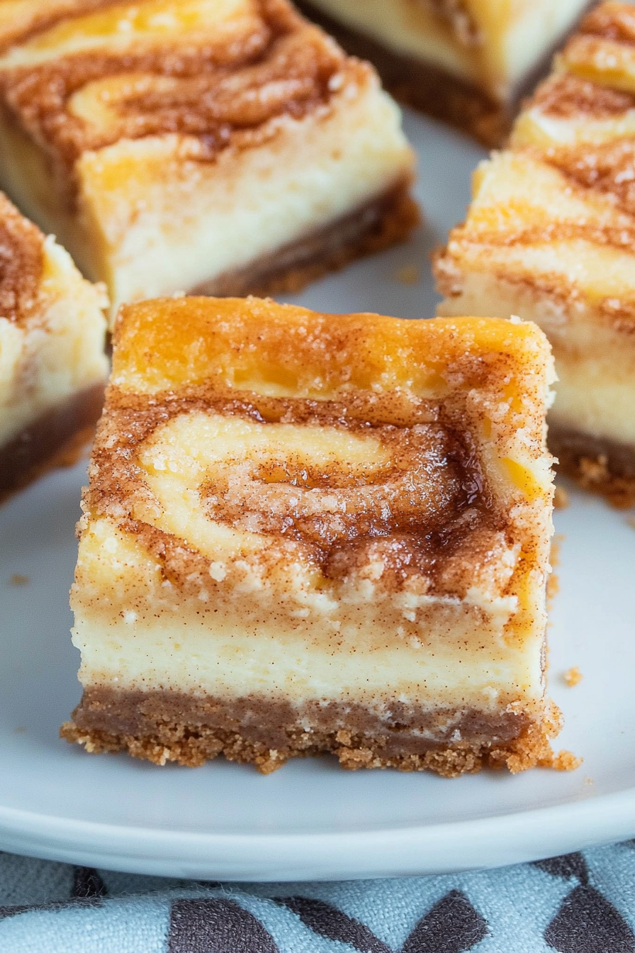 Classic Cinnamon Roll Cheesecake Bars