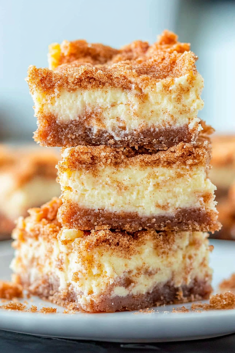 Classic Cinnamon Roll Cheesecake Bars