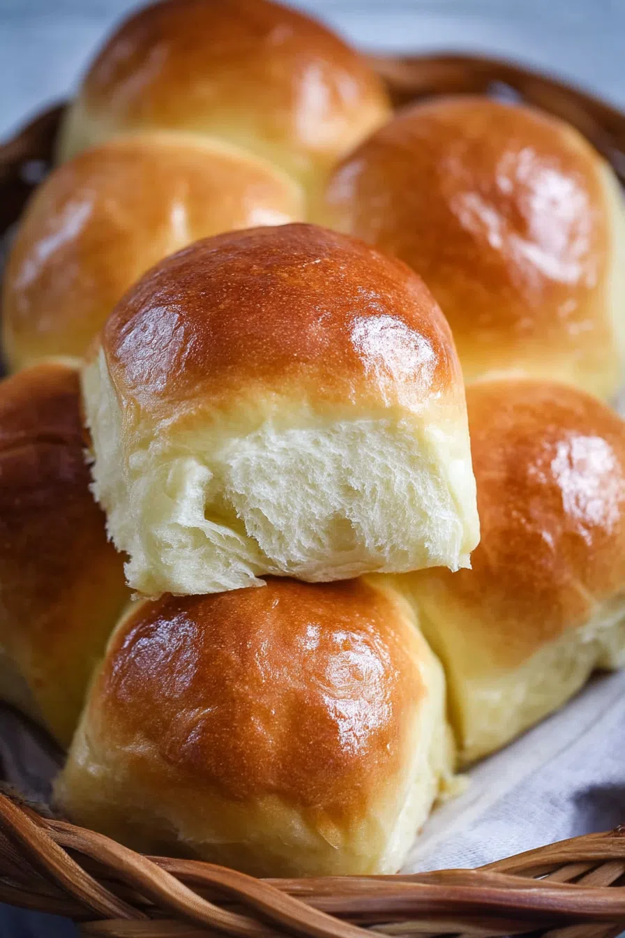 Pull-apart bread showing airy texture and rich color.