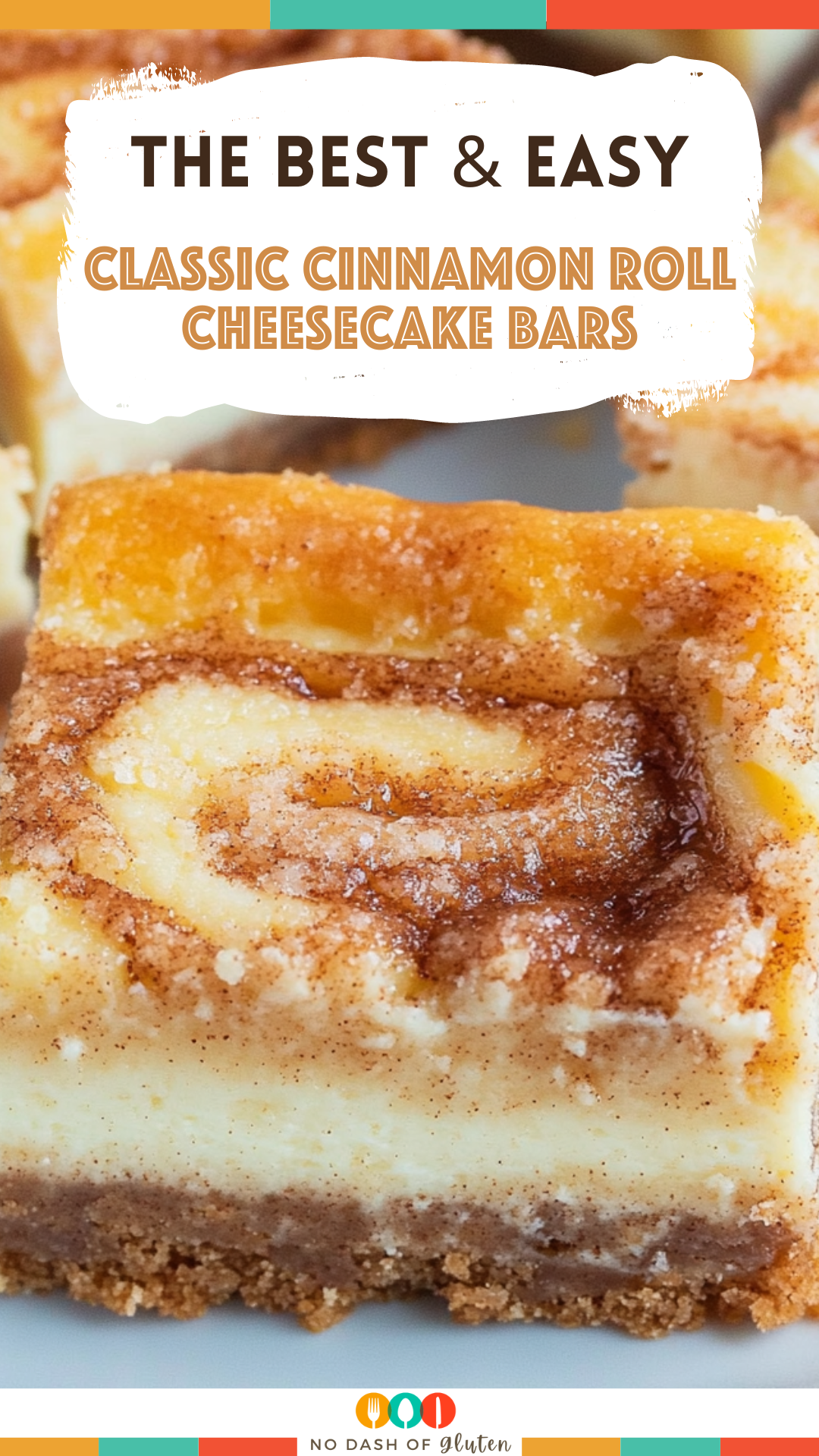 Classic Cinnamon Roll Cheesecake Bars