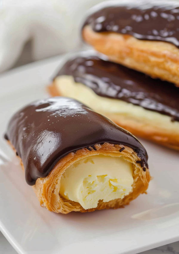 Classic Chocolate Topped Éclairs