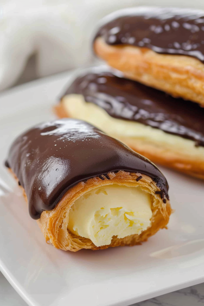 Classic Chocolate Topped Éclairs