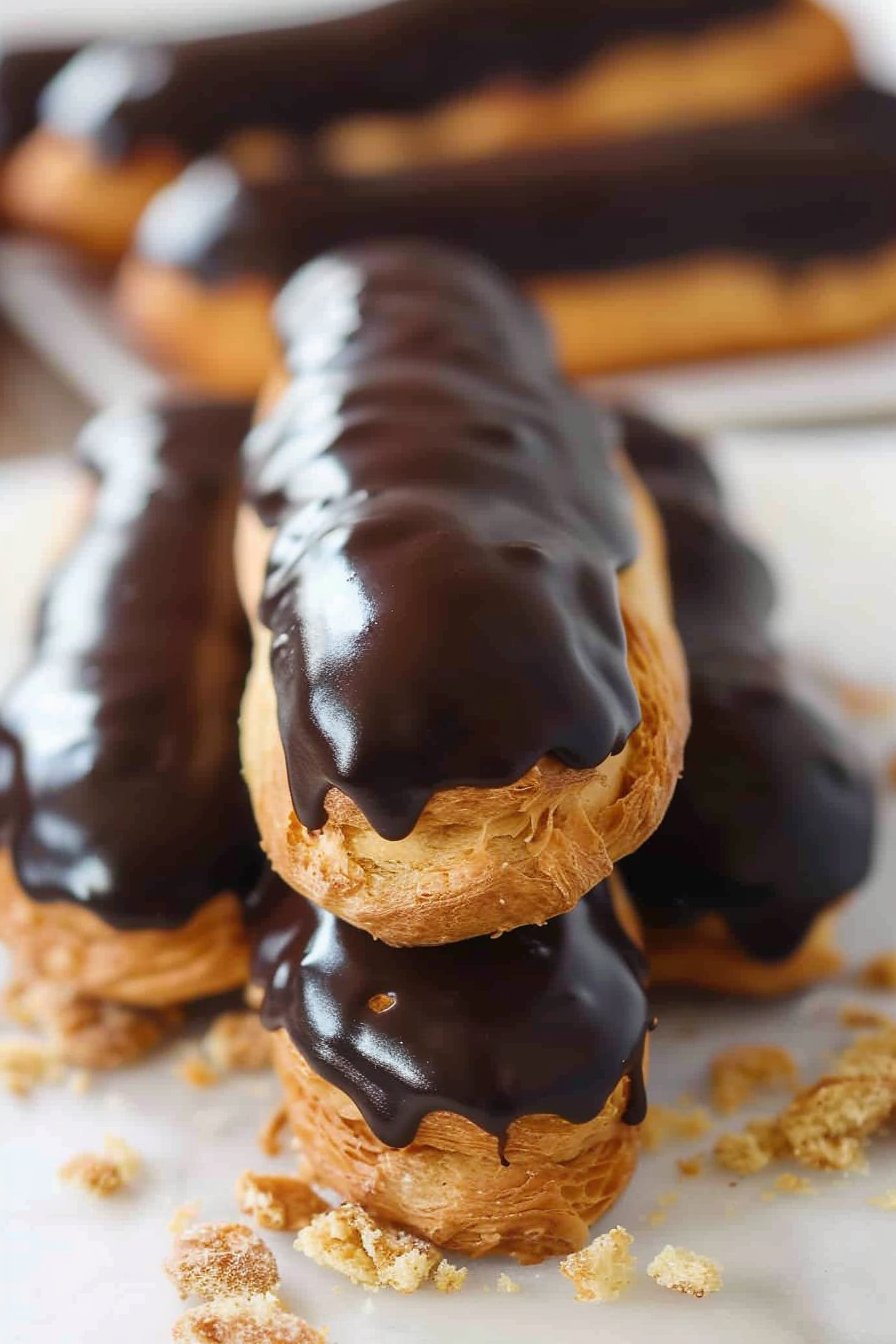 Classic Chocolate Topped Éclairs